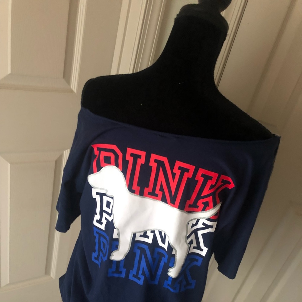 RED, WHITE & BLUE VICTORIA’S SECRET PINK TEE